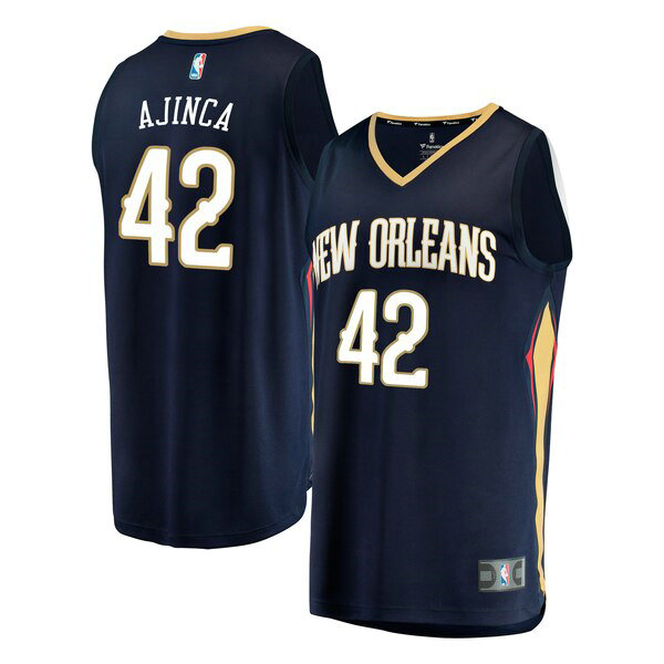 Maillot nba New Orleans Pelicans Icon Edition Homme Alexis Ajinca 42 Bleu marin